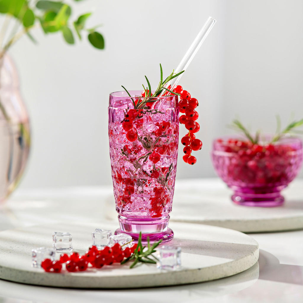LONGDRINKGLÄSER Boston Coloured Berry 400 ml 4er Set - Pink, Glas (0.4L) - Villeroy & Boch
