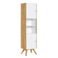 VITRINE 2 Türen mit zentralem Regal H207,5 cm - NATURE - Weiß, Holzwerkstoff (40/207.5/50.5cm) - Calicosy