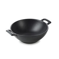 WOK 50 cl KLEIN Gusseisenoptik - Schwarz, Keramik (16/16/5.5cm) - Revol Porcelaine France