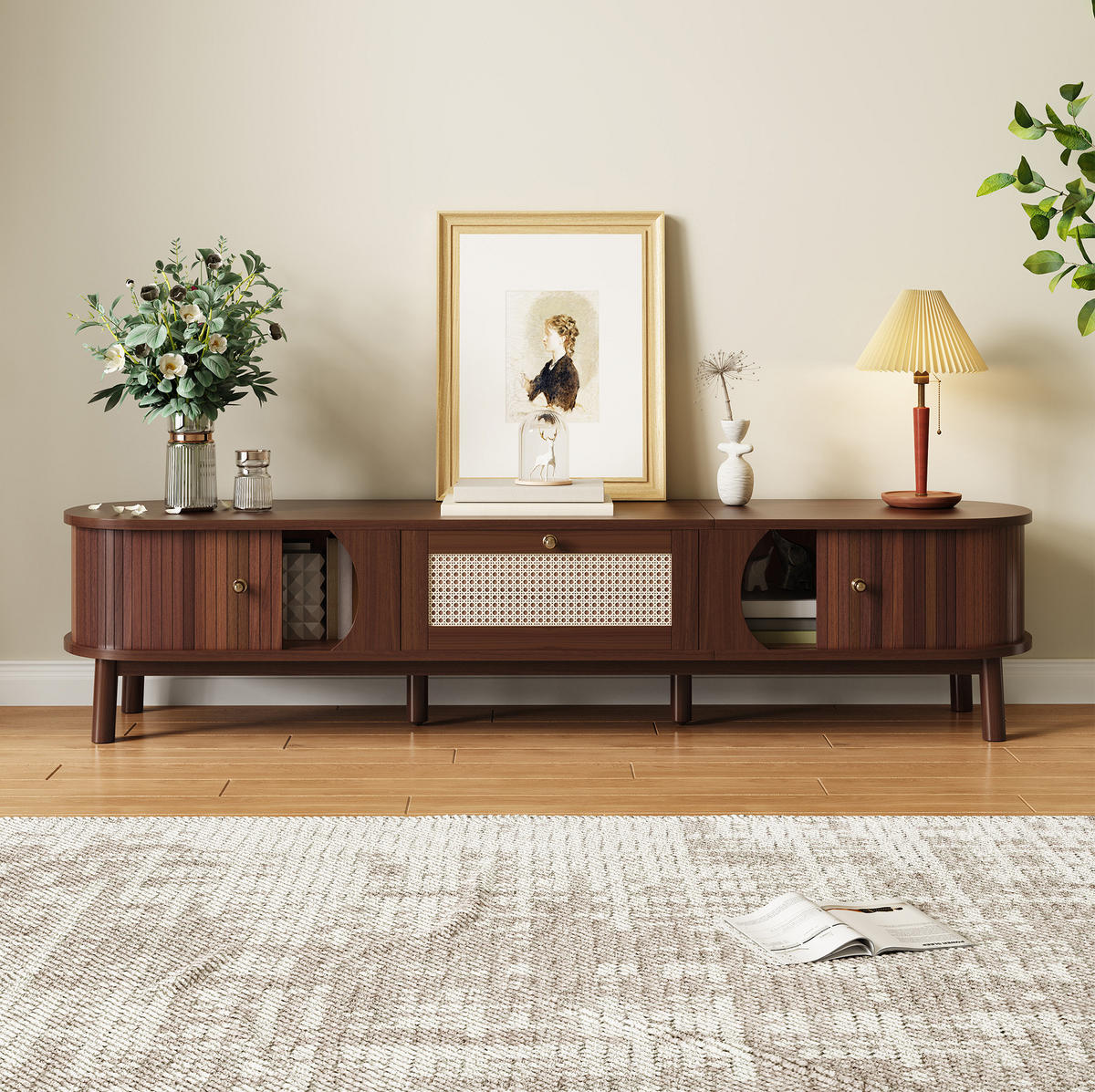 TV-ELEMENT mit Türen und Schubladen 170 cm Natural - Braun, Holzwerkstoff (39.5/38/170cm) - Beauniv