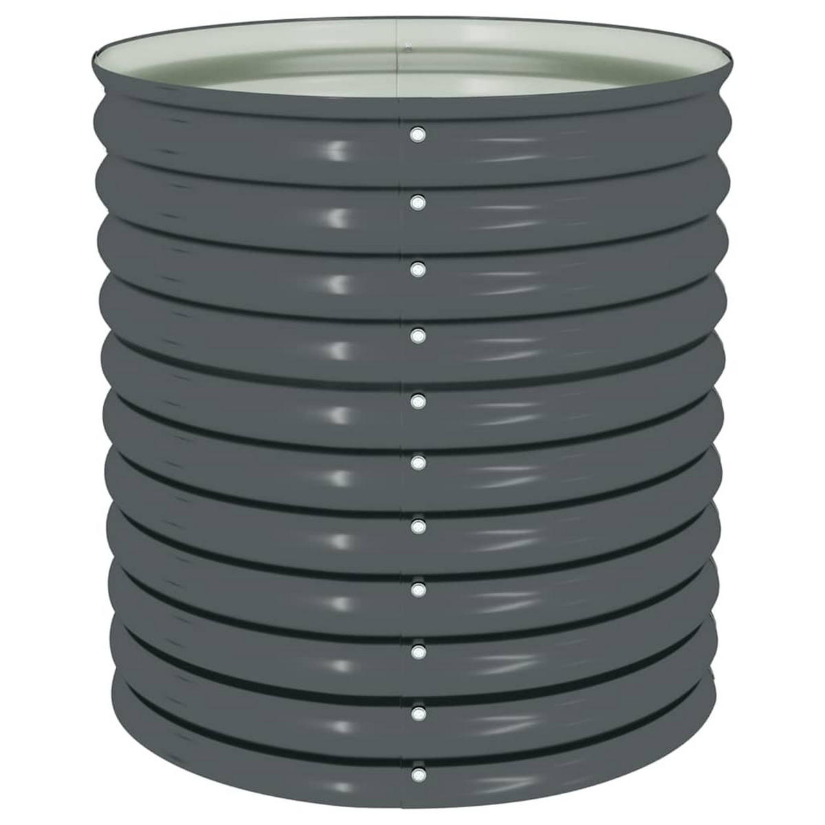 RUNDES Hochbeet für Garten BLUMO | Verzinkter Stahl | 80x80x81cm, Grau - Grau, Metall (80/81/80cm) - DELUKE