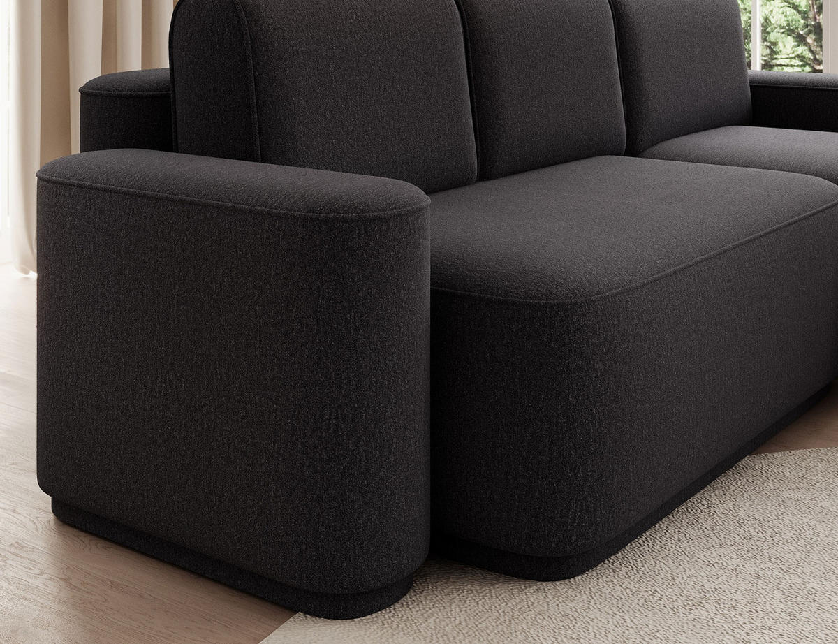 ECKSOFA RUMA - Dunkelgrau (Enjoy 05) - Dunkelgrau, Holzwerkstoff (285/180cm) - Möblo