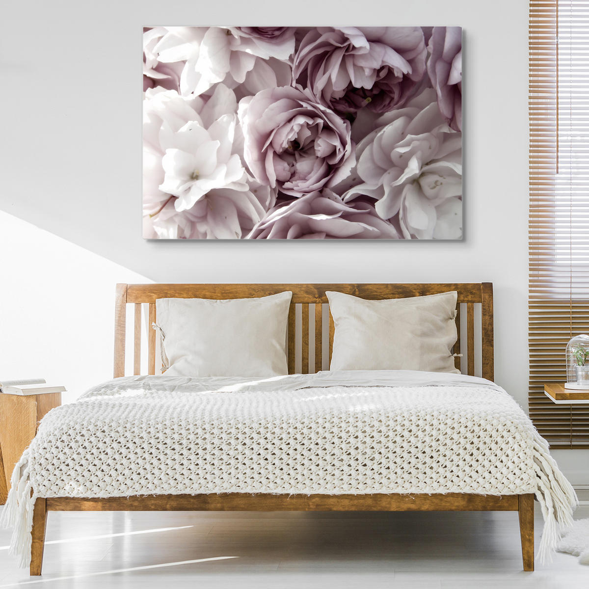 LEINWANDBILD Blumen Pflanzen Natur 3D Effekt 40/30 cm - Rosa/Weiß, Textil (40/30cm) - Muralo