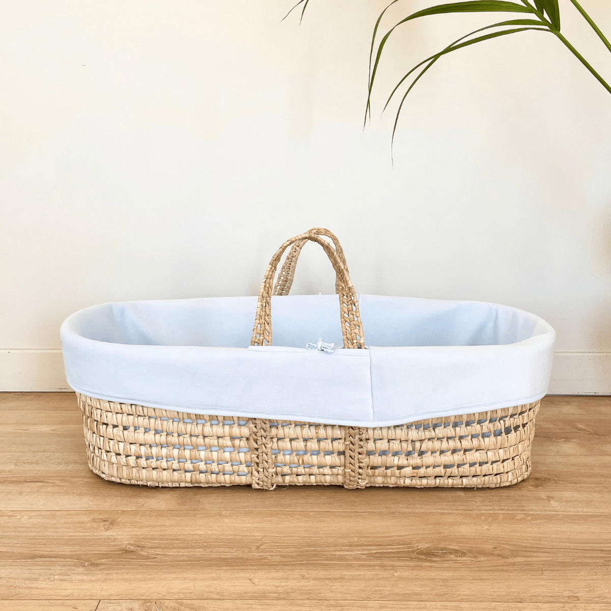 BABYTRAGEKORB Bio-Baumwolle blau - Blau, Naturmaterialien (29/78cm) - Premiers Moments