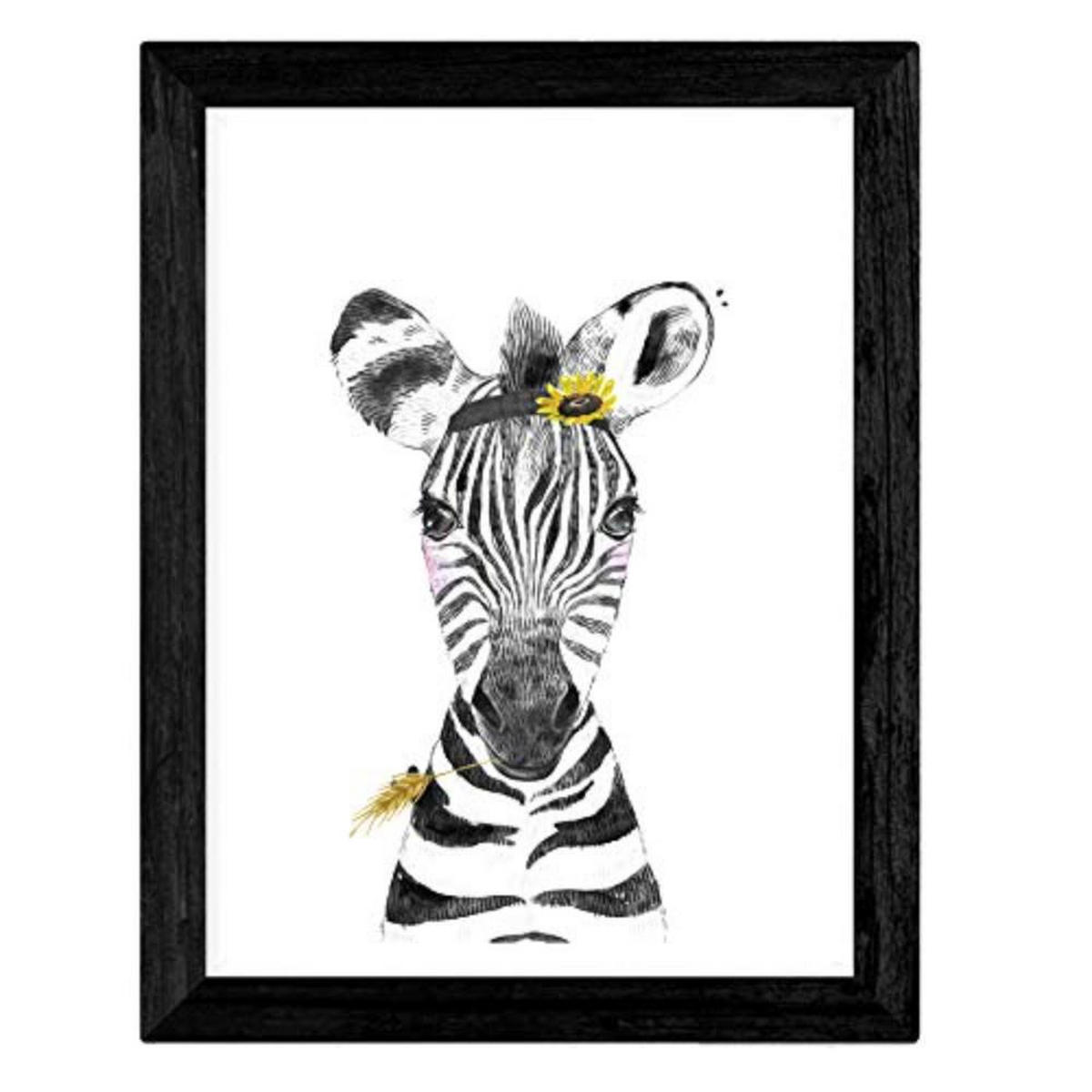 POSTER Set mit 4 Kinder Tiere mit Gläsern A4 Rahmenlos - Klar, Papier (29.7/3cm) - Nacnic