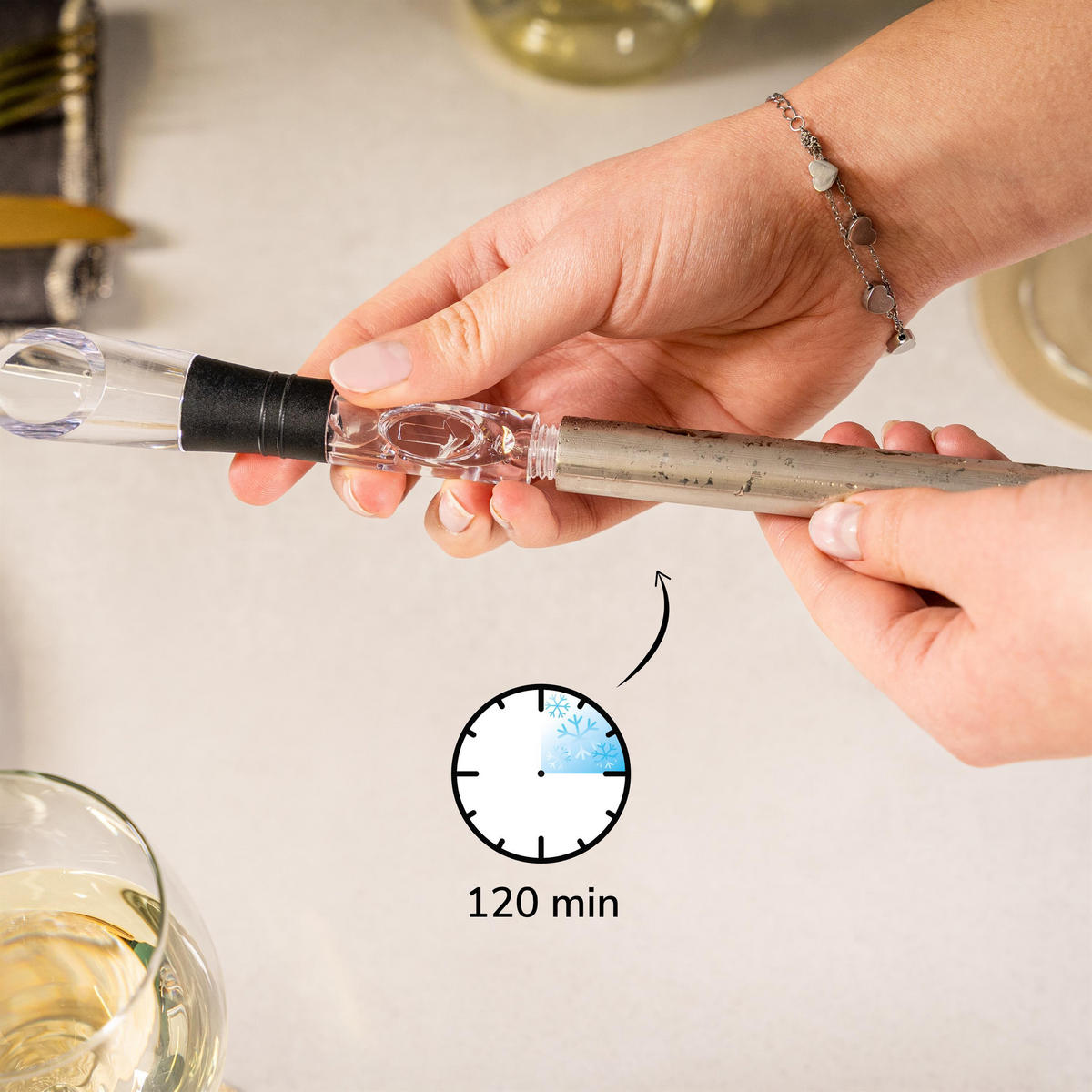 EDELSTAHL-KÜHLSTÄBE 2er-Set, silber - Edelstahlfarben, Metall (1.6/1.5cm) - bremermann