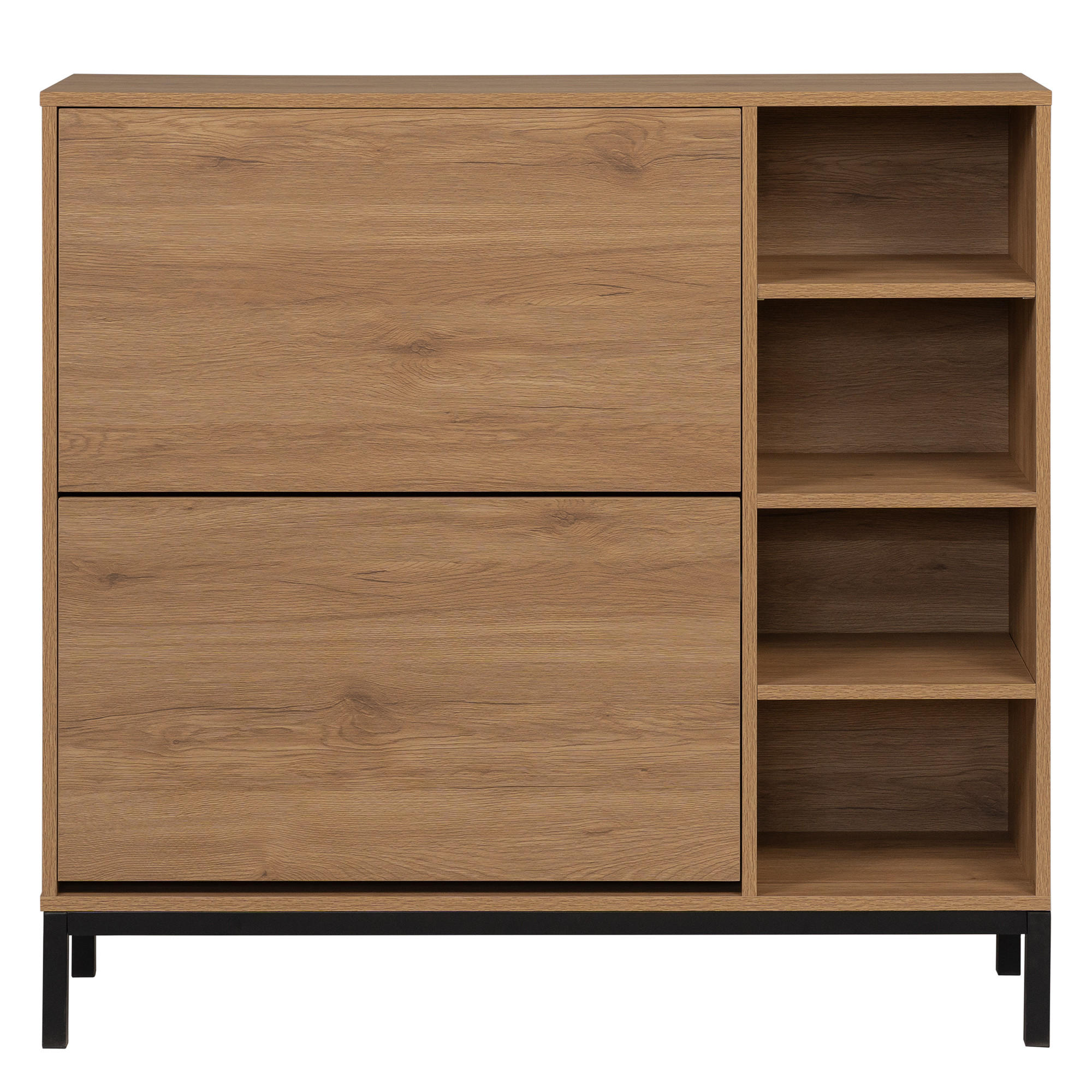 SCHUHSCHRANK Kolb Natur 105 cm x 99 cm - Braun, Holzwerkstoff (105/99/30cm) - Kenay Home