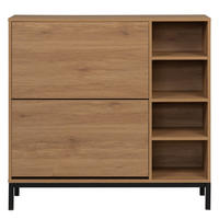 SCHUHSCHRANK Kolb Natur 105 cm x 99 cm - Braun, Holzwerkstoff (105/99/30cm) - Kenay Home