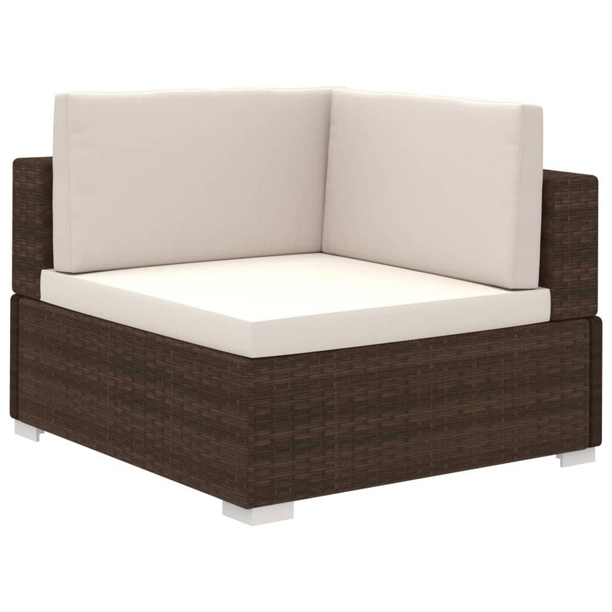GARTEN-LOUNGE-SET Mit Auflagen 8-teilig Poly Rattan Braun - Creme/Braun, Kunststoff - vidaXL