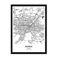 POSTER München - Deutschland A4 Schwarzer Rahmen - Schwarz, Papier (29.7/5/21cm) - Nacnic