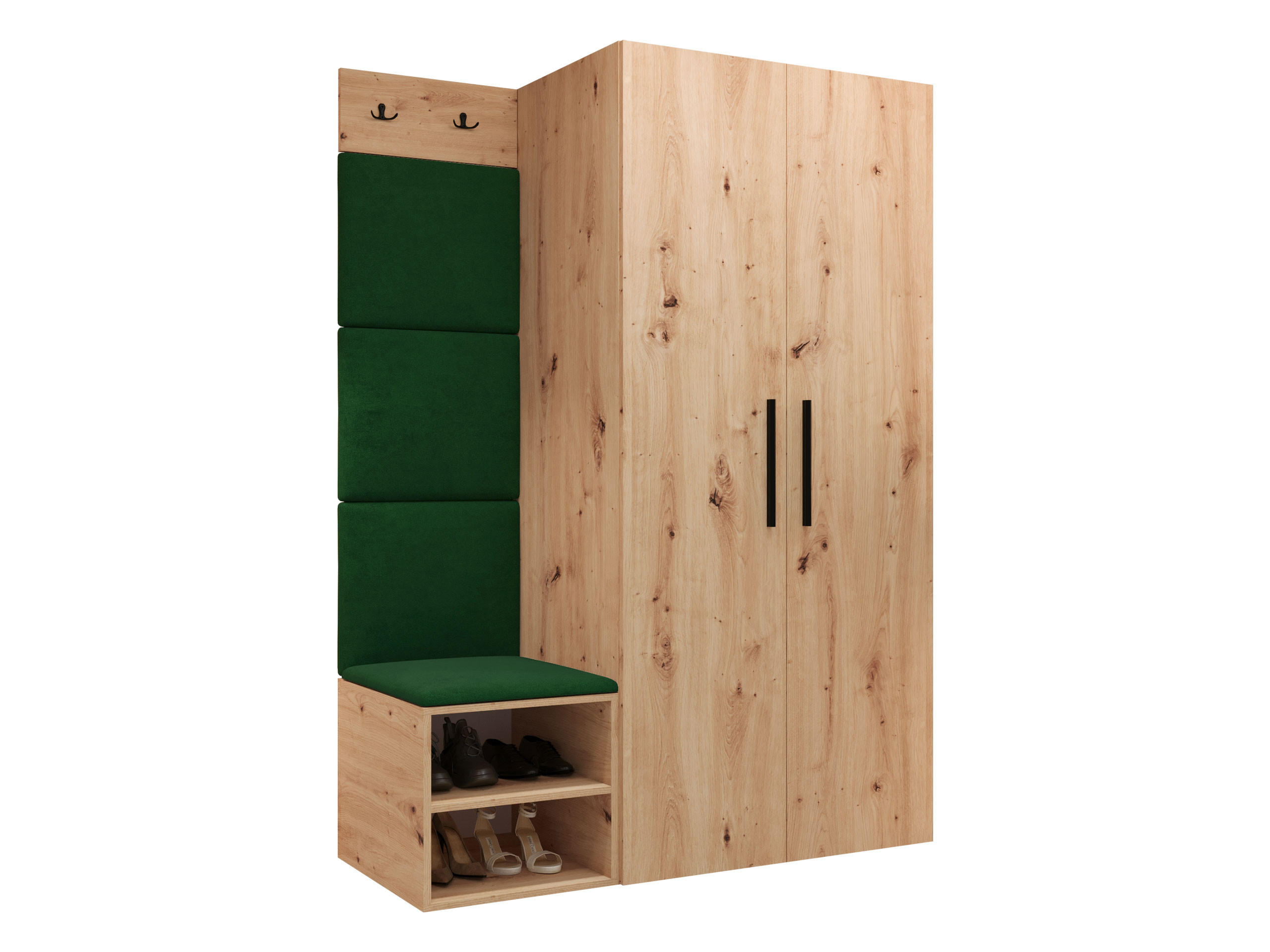 GARDEROBEN-SET Medi IV - Schwarz/Eiche Artisan, Holzwerkstoff/Kunststoff (80/191/50cm) - MIRJAN24