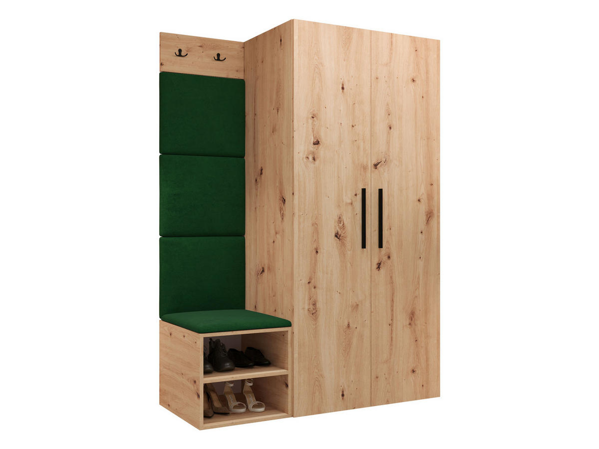 GARDEROBEN-SET Medi IV - Schwarz/Eiche Artisan, Holzwerkstoff/Kunststoff (80/191/50cm) - MIRJAN24