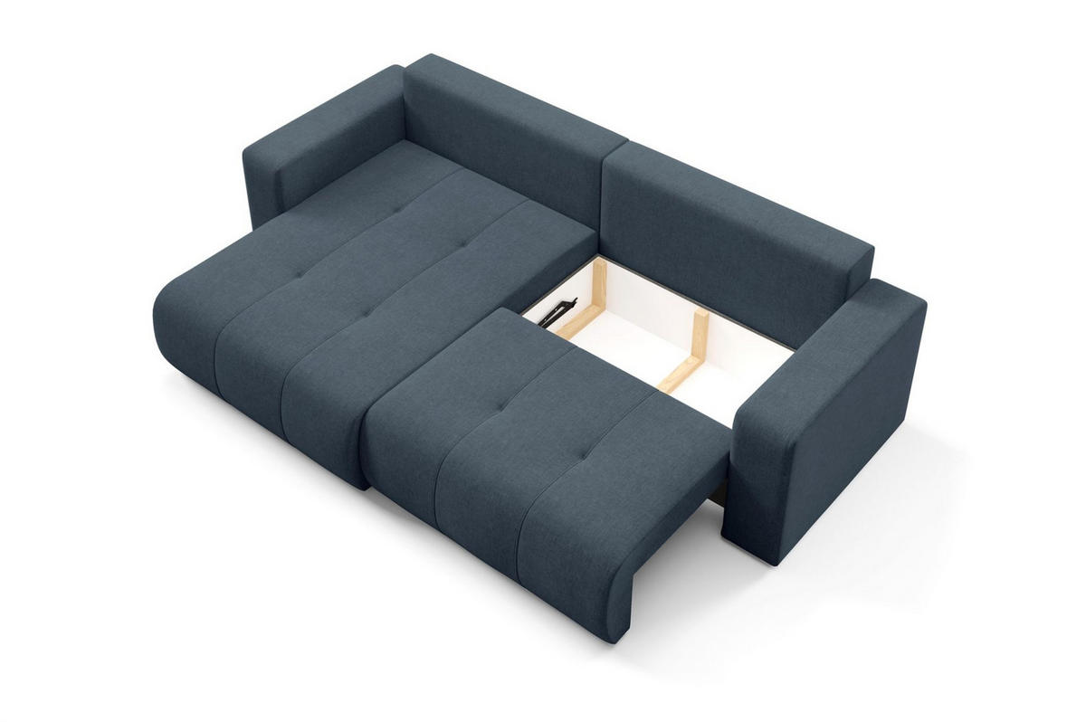 ECKSOFA Augusto - Blau, Holzwerkstoff/Textil (244/149cm) - Fun Möbel