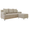 SCHLAFSOFA Dover mit Polsterhocker - Chromfarben/Naturfarben, Holz/Kunststoff (192/80cm) - MIRJAN24