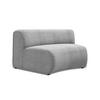 SOFAELEMENT Chenille Stoff Grau - Hellgrau/Schwarz, Kunststoff/Textil (147/70/89cm) - Makamii