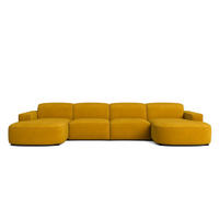 ECKSOFA Cursal Round U-Form, Stoff Salvador, Gelb - Gelb, Holz (364/166cm) - Kaiser Möbel