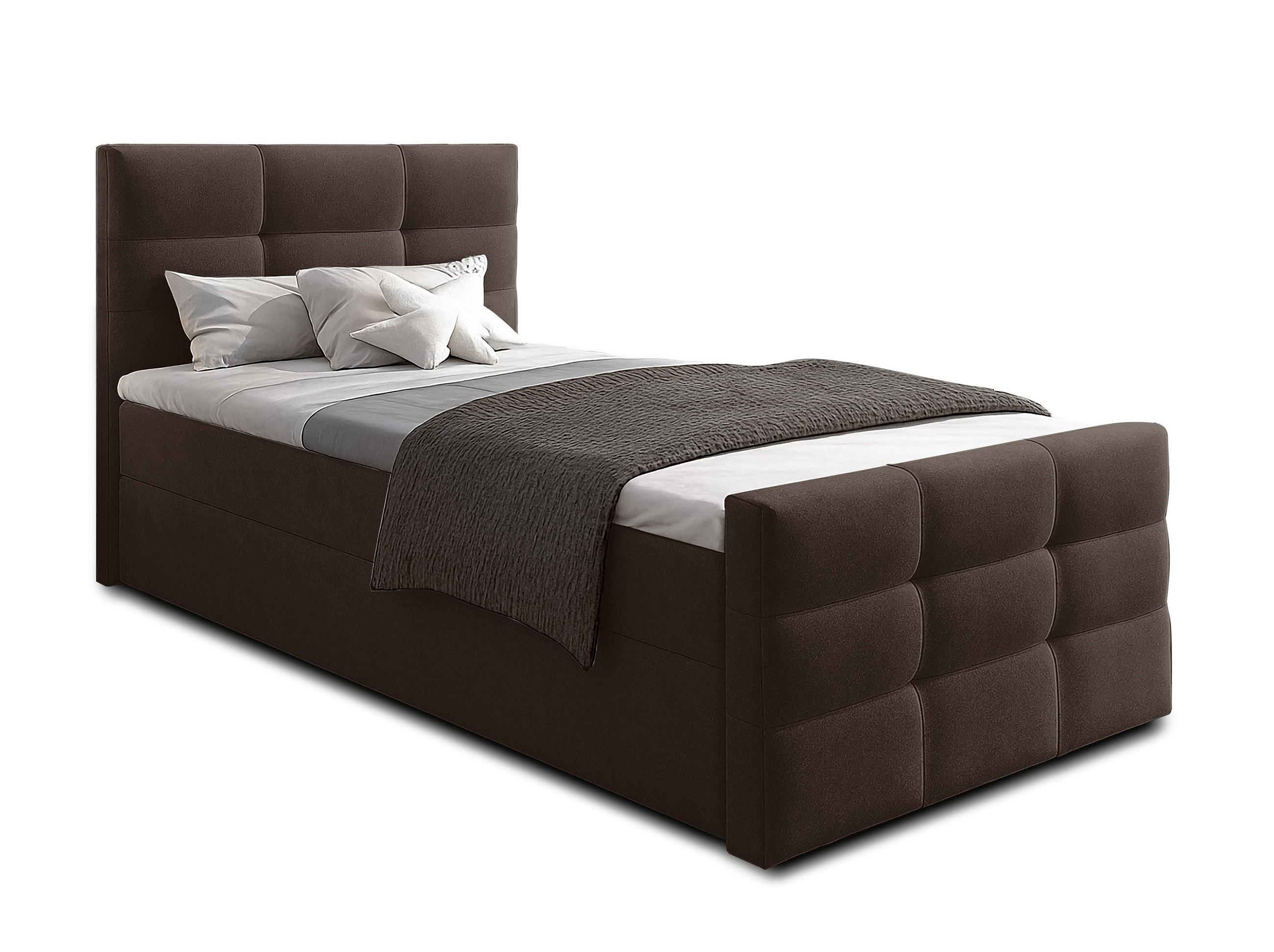 BOXBETT ARGENTARO 100x200 cm mit Bettkasten und Matratze - Braun - Schwarz/Braun, Holz/Holzwerkstoff (100/200cm) - AX Living