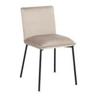 STUHL Darla Beige Velours Gepolstert - Beige, Holz (49/81/55cm) - Bessagi Home