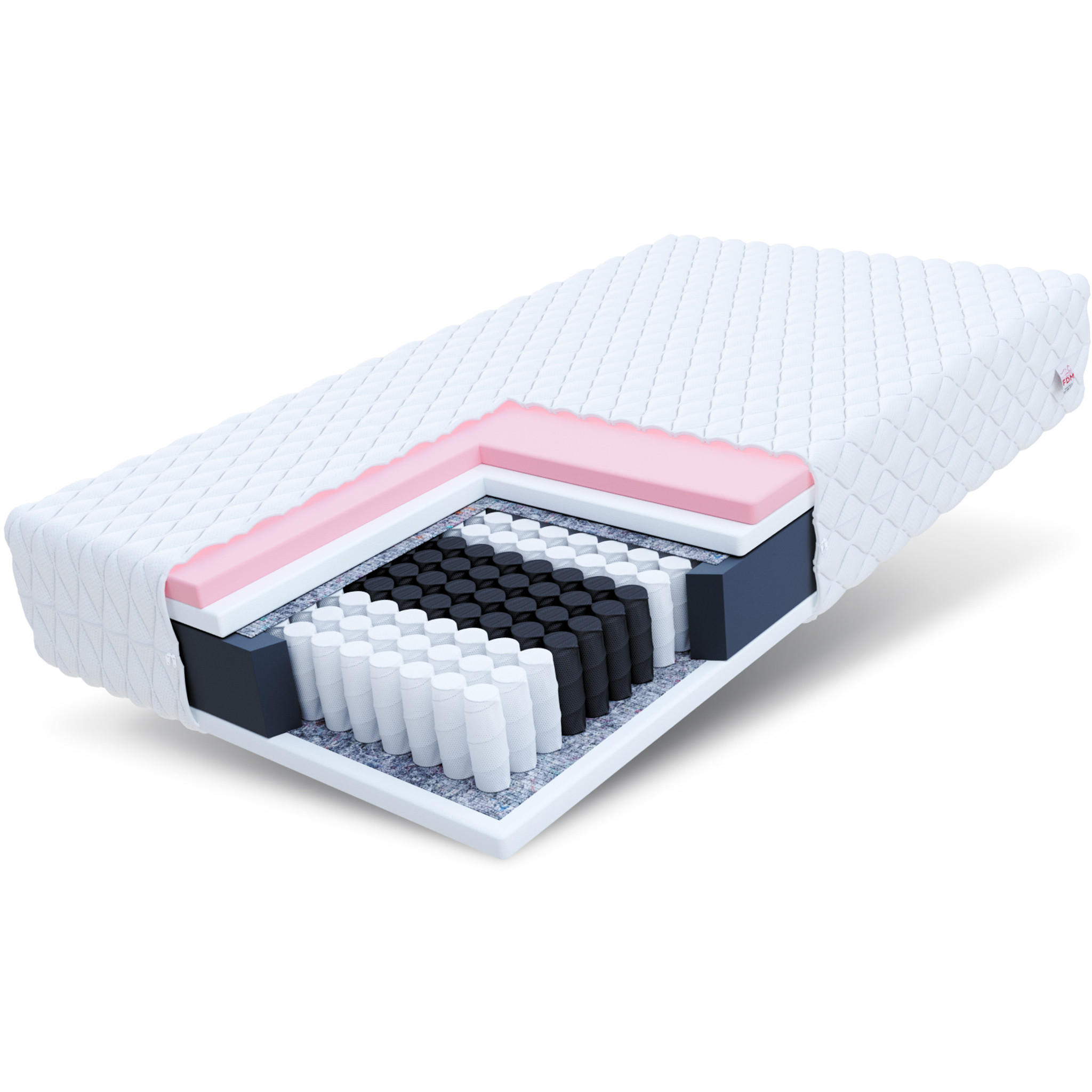 TASCHENFEDERKERNMATRATZE Memory 24 cm - Weiß, Textil (160/200cm) - FDM