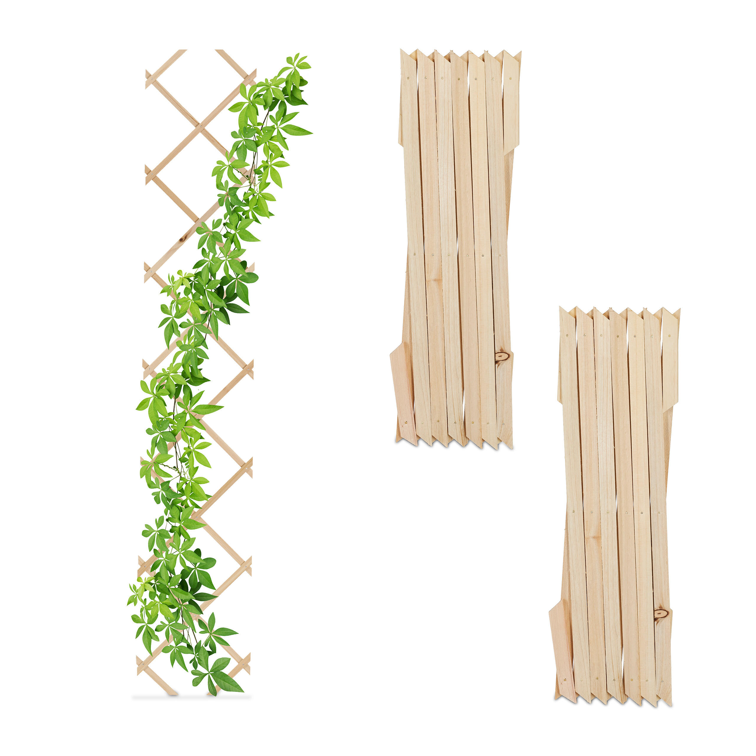 3XRANKGITTER - Hellbraun, Holz (30/180/1cm) - Relaxdays