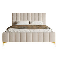 POLSTERBETT Szejlo Graubeige Chenille 160 cm - Greige/Goldfarben, Textil/Metall (160/200cm) - Selsey