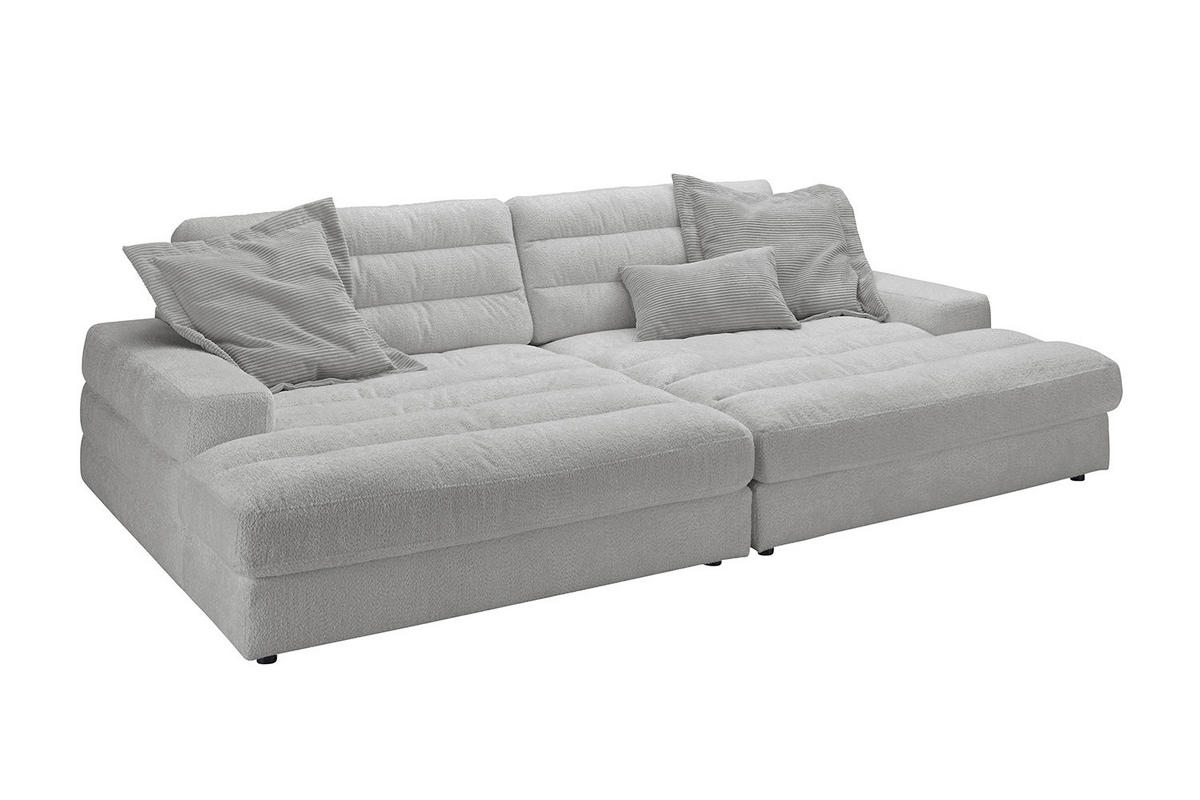 BIG SOFA LANA Grau Webstoff - Schwarz/Grau, Textil (296/83/178cm) - KAWOLA