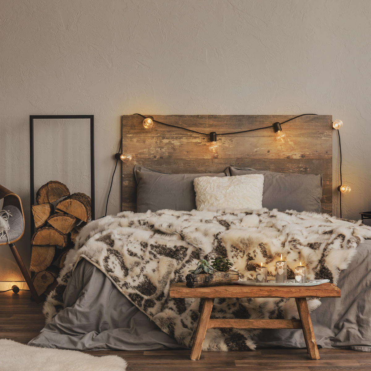 TEELICHTHALTER - Beige, Holzwerkstoff/Stein (12cm) - Relaxdays