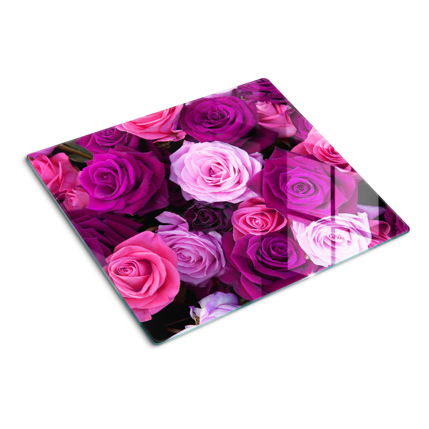 GLASPLATTE 60x52 cm Rosen - Pink, Glas (60/0.4/52cm) - TULUP