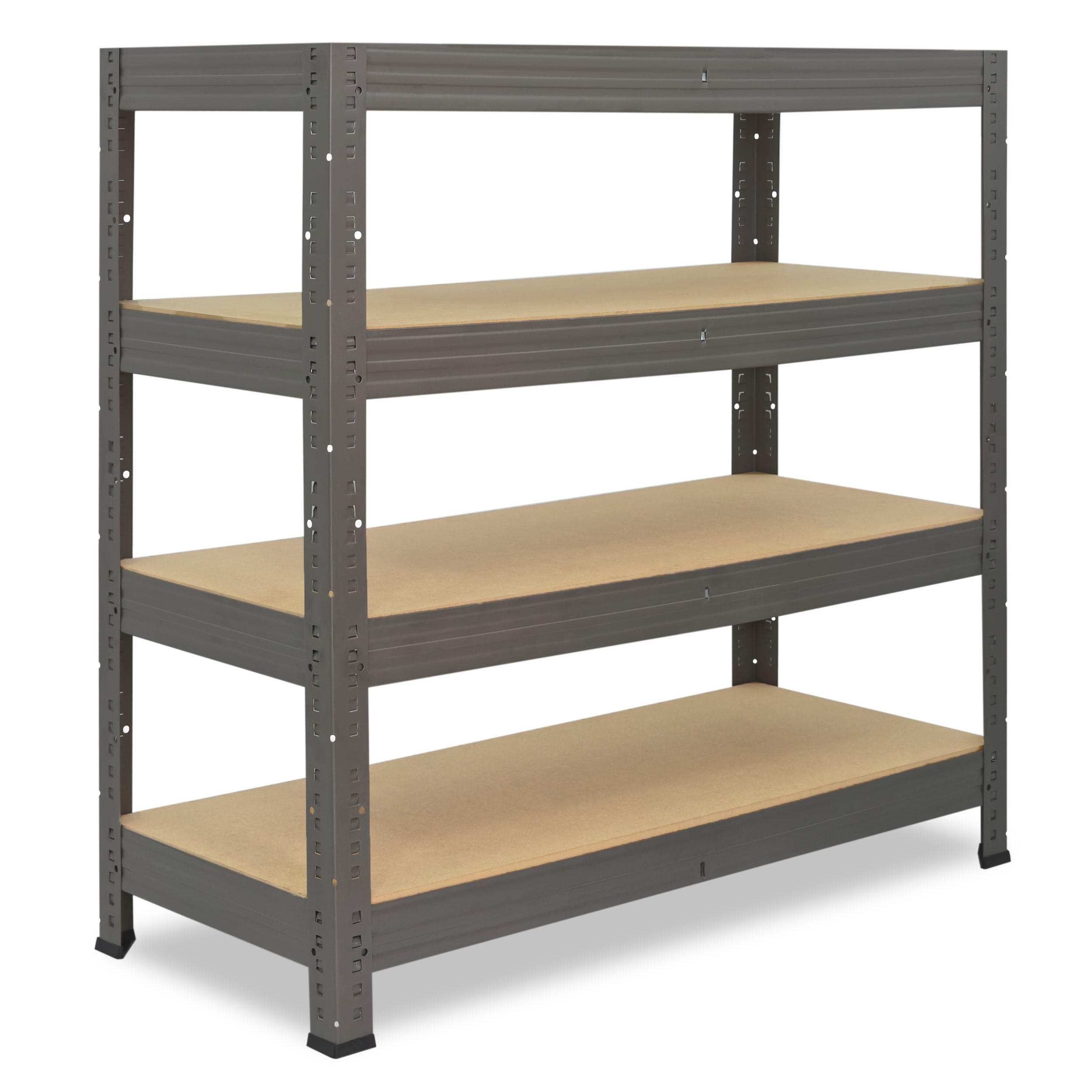 SCHWERLASTREGAL PRO 115x80x60 cm in grau mit 4 Böden und 200 kg Traglast pro Boden - Grau, Metall (80/115/60cm) - shelfplaza