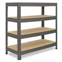 SCHWERLASTREGAL PRO 115x80x60 cm in grau mit 4 Böden und 200 kg Traglast pro Boden - Grau, Metall (80/115/60cm) - shelfplaza