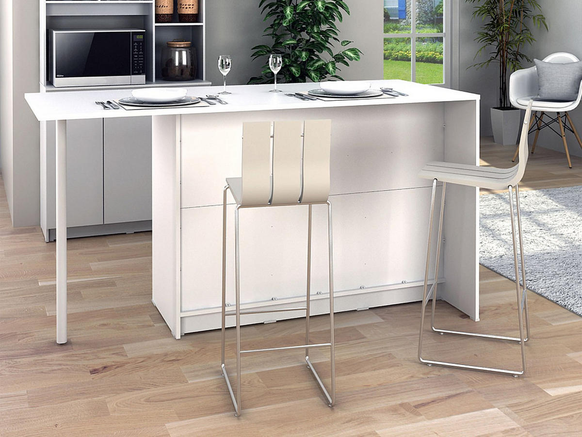 KÜCHENINSEL mit 2 Türen, 1 Schubladen & 2 Regalfächern - Weiß - TUNORI - Weiß, Holz (169.8/90.5/70cm) - Vente-Unique