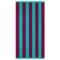 STRANDTUCH Merlot 90x180 cm - Kirschrot/Grün, Naturmaterialien (90/180cm) - Lashuma