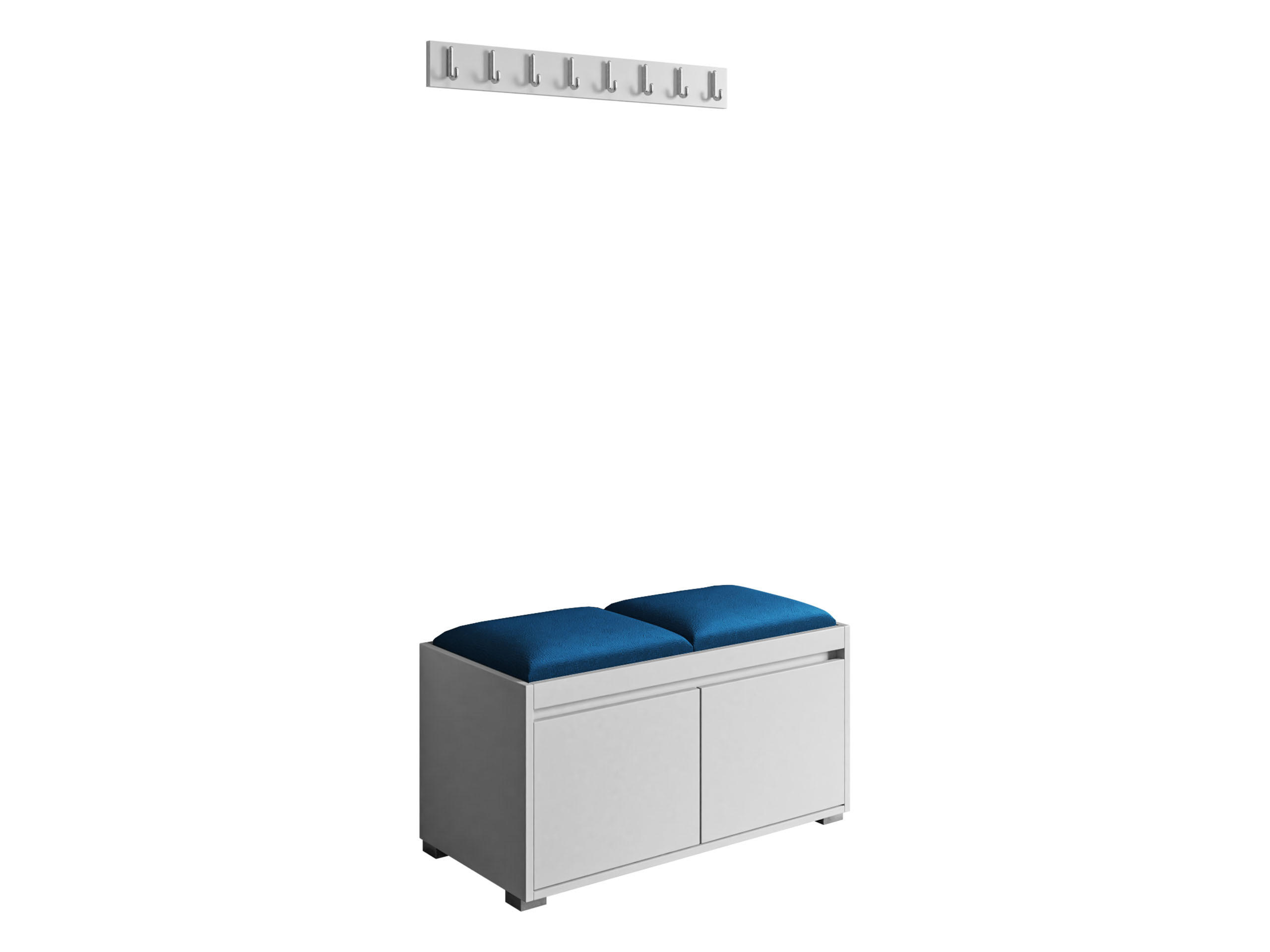 GARDEROBEN-SET Grawis 80 I - Blau/Silberfarben, Holzwerkstoff/Kunststoff (84.5/45/34cm) - MIRJAN24