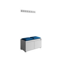 GARDEROBEN-SET Grawis 80 I - Blau/Silberfarben, Holzwerkstoff/Kunststoff (84.5/45/34cm) - MIRJAN24