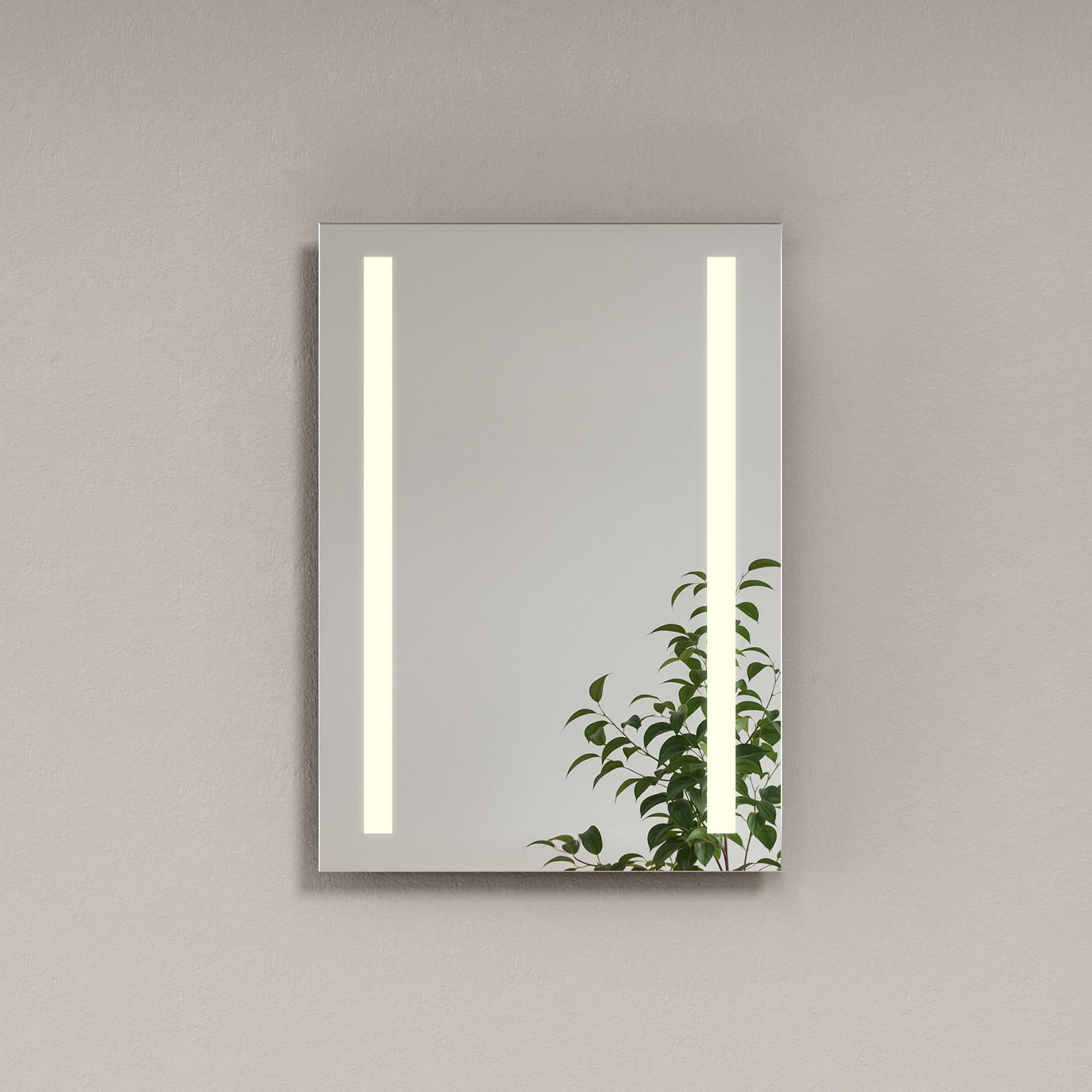 BADSPIEGEL mit Beleuchtung Antibeschlag Touchsensor Rechteckig 70/50 cm - Weiß, Glas (50/3.5/70cm) - EMKE