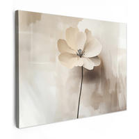 LEINWANDBILD Blume - Beige - Farbe - Schatten Wandbilder 80x60 cm - Creme, Textil (80/60cm) - MuchoWow