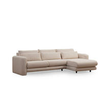 ECKSOFA mit losen Rückenkissen - Creme/Schwarz, Holz/Kunststoff (165/290cm) - myHomelando