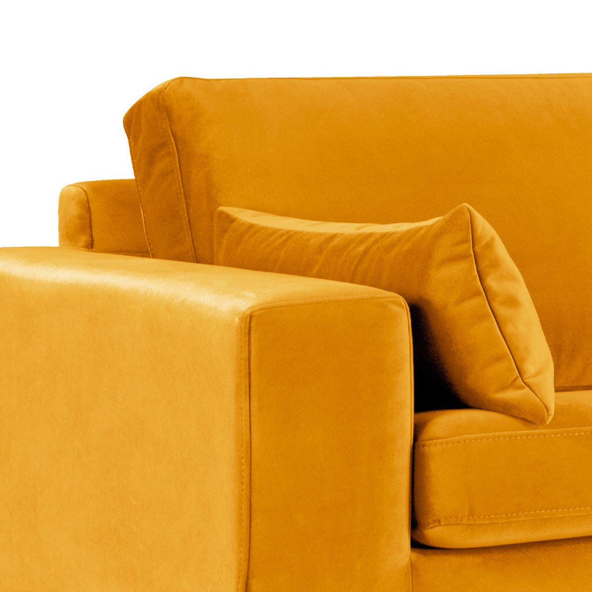 ECKSOFA mit Ottomane - Eichefarben/Gelb, Eichenholz/Textil (287/219cm) - home24