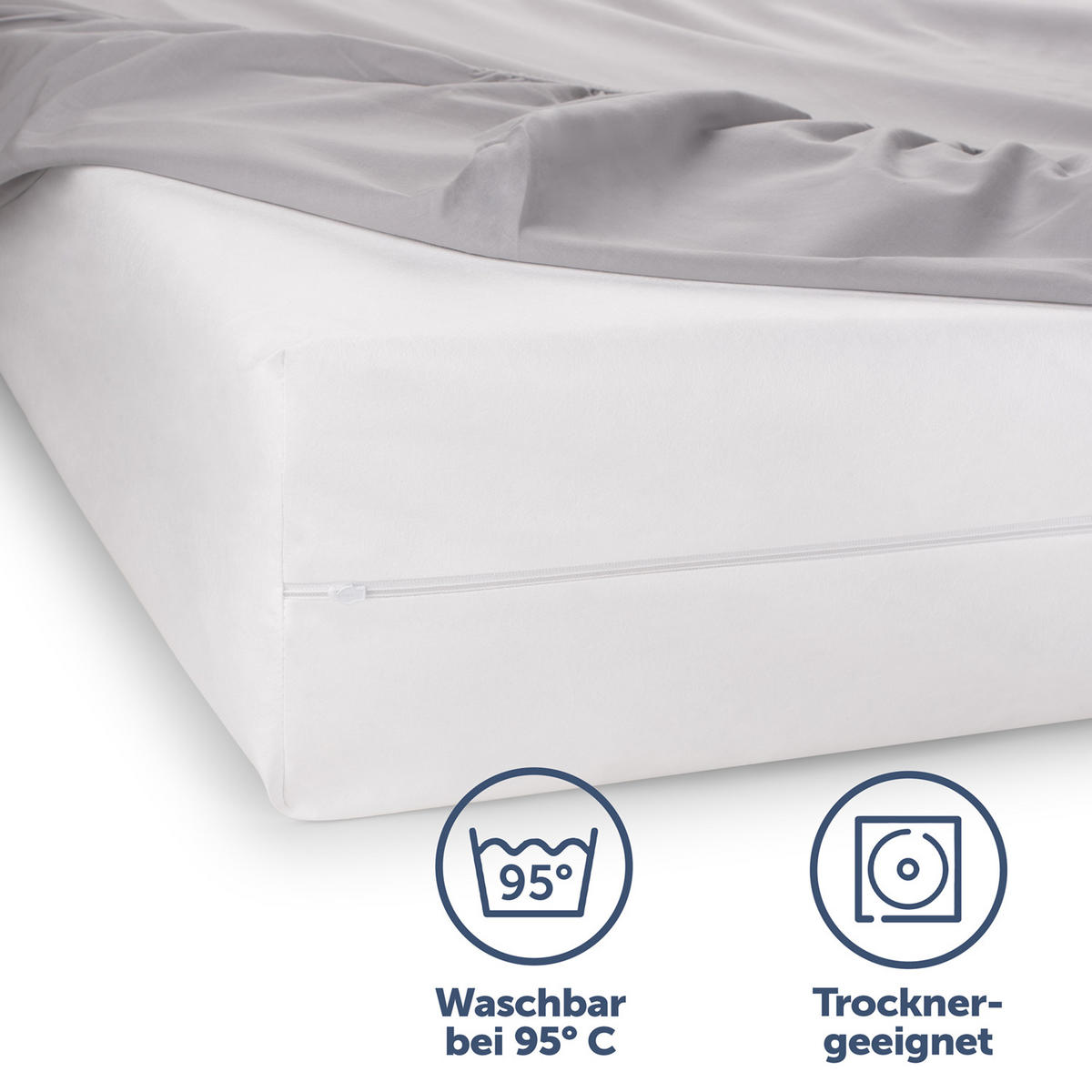ALLERGIKER MATRATZENBEZUG - 1er Set - 90x220x20cm Matratze - Weiß, Textil (90/220cm) - Blumtal