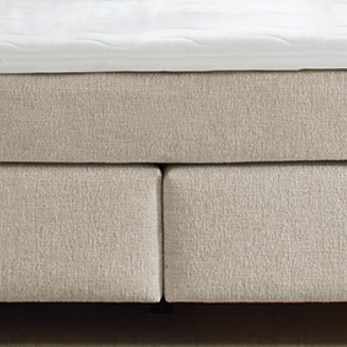 BOXSPRINGBETT 180x200 cm mit Bonell-Wende-Federkernmatratzen H2/H3, Bonell-Federkernpolsterung, PU-Schaum-Topper, 2 Kissen, Chenille Beige / 20030 - Beige/Schwarz, Textil/Metall (180/200cm) - luma-home