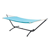 XL HÄNGEMATTE mit Gestell 310/100 cm, Blau/Schwarz - Schwarz, Metall (100/96/310cm) - Amanka