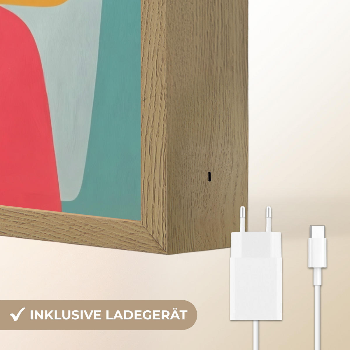 NÁSTĚNNÁ LAMPA S AKUMULÁTOREM Tvary - barevné - abstraktní - letadla 60x90 cm - různobarevná, kompozitní dřevo (60/90/8cm) - OnlyWow
