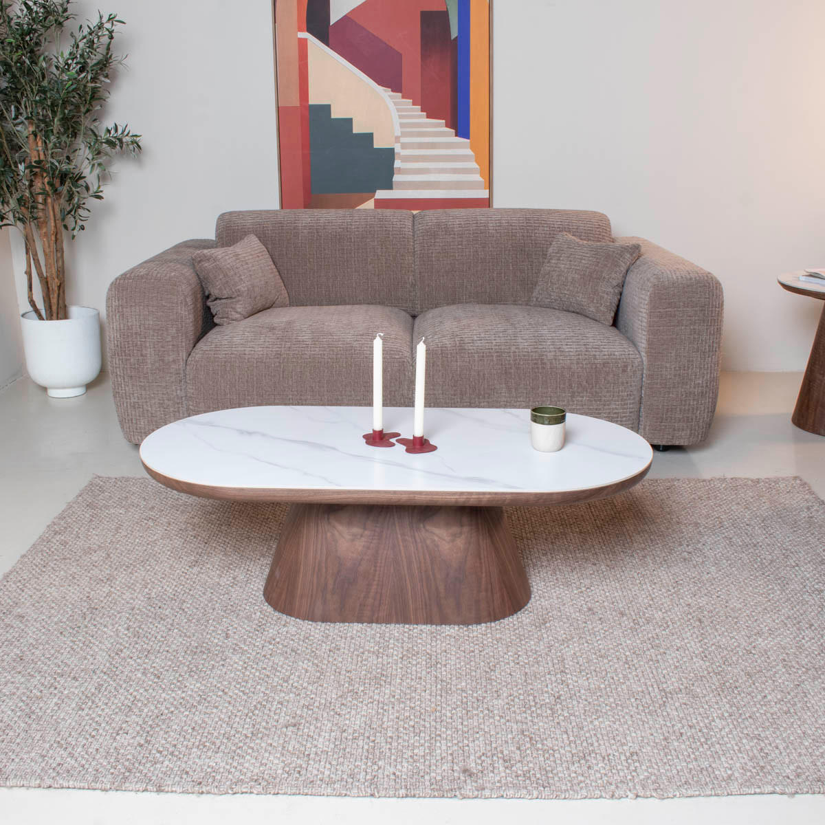 COUCHTISCH aus Keramik 120x60x38cm, dunkelbraun - Dunkelbraun, Holz (120/60/38cm) - Giga Meubel