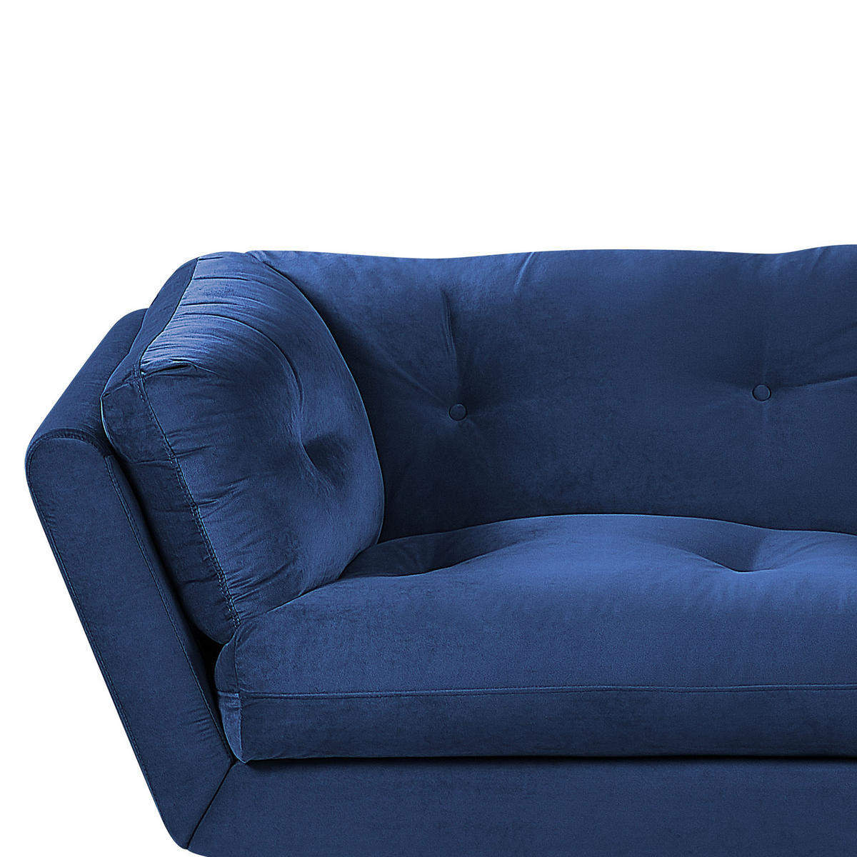 3-SITZER-SOFA Samtstoff Marineblau Lenvik - Hellblau, Textil (210/75/90cm) - Beliani