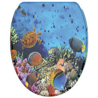 WC-SITZ mit Absenkautomatik & Top Fix Ocean - Blau, Holzwerkstoff (37.7/5.5/48cm) - Sanilo