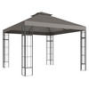 GARTEN-PAVILLON mit Doppeldach, ca. 3x3 m, Sonnenschutz - Dunkelgrau, Metall (298/279/162cm) - Outsunny
