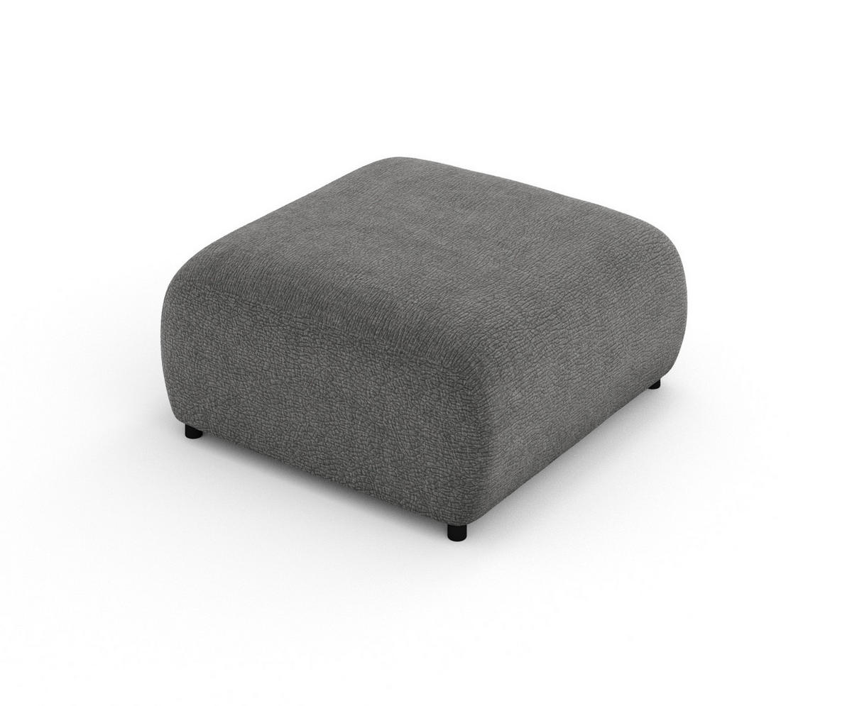 POUF S Zanzibar Grau Chenille - Schwarz/Grau, Holz/Holzwerkstoff (88/37/88cm) - Maison de Reve