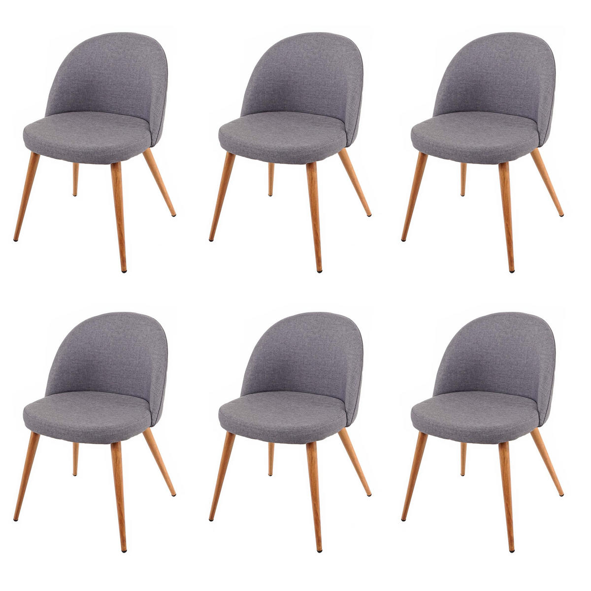 ESSZIMMERSTUHL Grau 6er-Set - Grau, Textil (48/77/46cm) - MCW