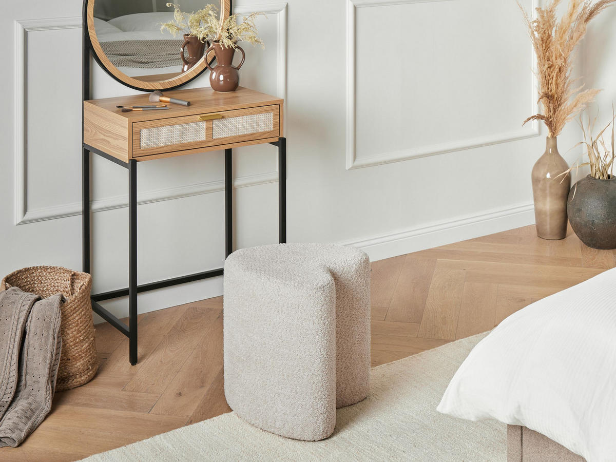 POUF Beige Scotia - Beige, Textil (40/44/33cm) - Beliani