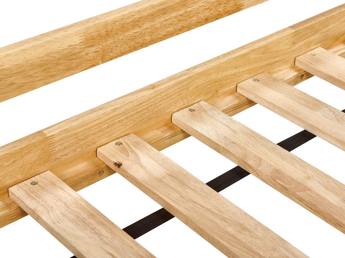 MITTELHOCHBETT Heller Holzfarbton-Weiß 90-200 cm Susville - Hellbraun/Weiß, Holz (90/200cm) - Beliani